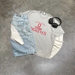 Vintage Ohio State Buckeyes T Shirt XL Heather Grey Y2K AS Sports Mens Tee